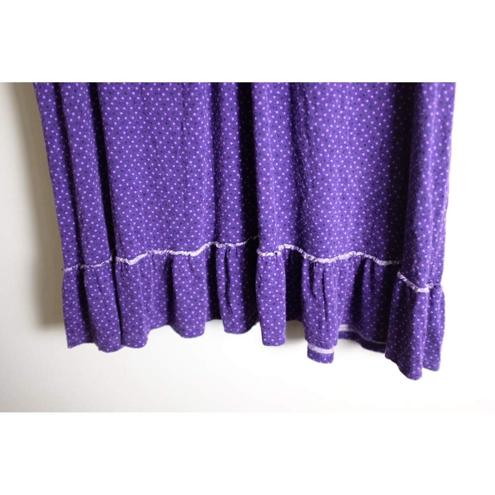 Simply Vera Vera Wang Purple Polka Dot Pajama Top Lace Trim Ruffle Hem XL - Picture 2 of 4